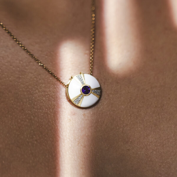 Pingente Traços Centro Cravejado